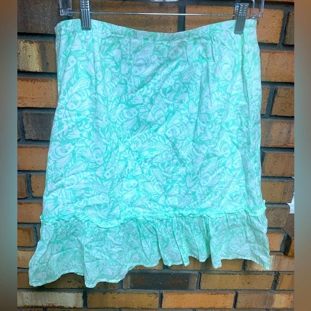 Vineyard Vines Mint Floral Fish Patterned Skirt